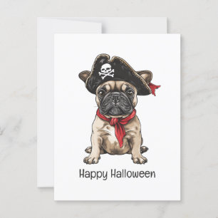 Happy Halloween Pirate French Bulldog Postcard