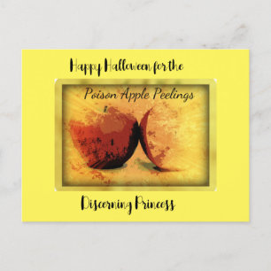 Happy Halloween poison apple peelings Holiday Postcard