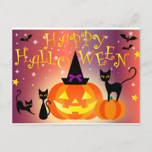 happy halloween postcard