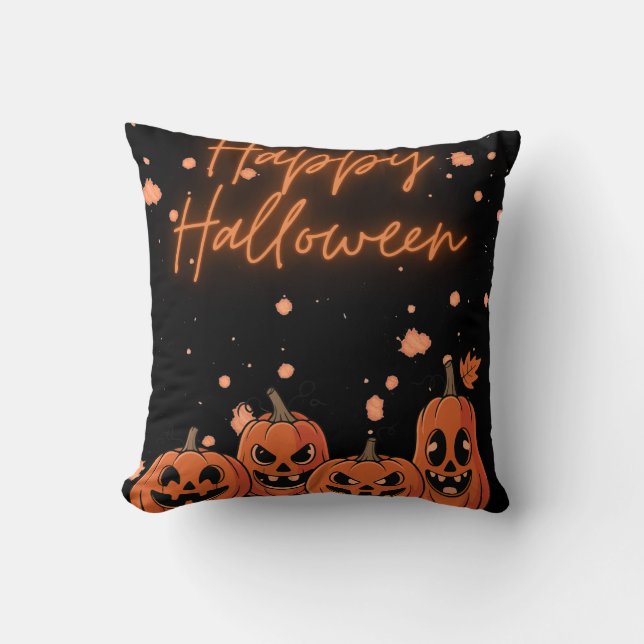 Happy Halloween Postcard Cushion (Front)