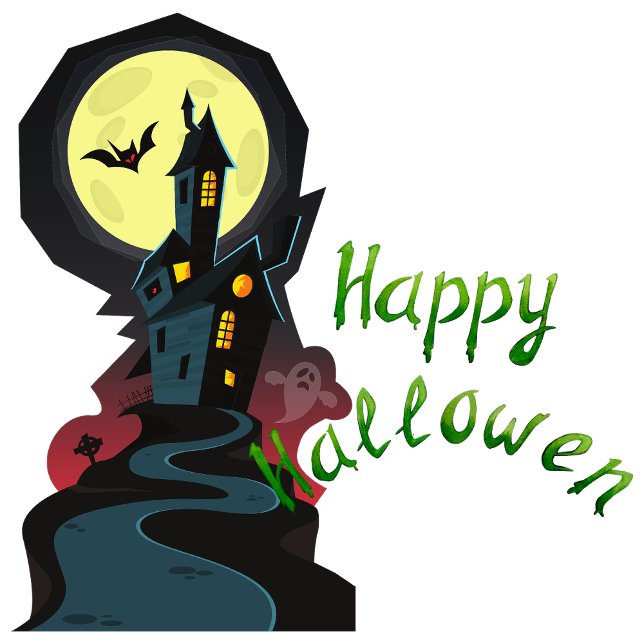 Happy Halloween Poster (Whispers from beyond echo in the haunted mansion.)