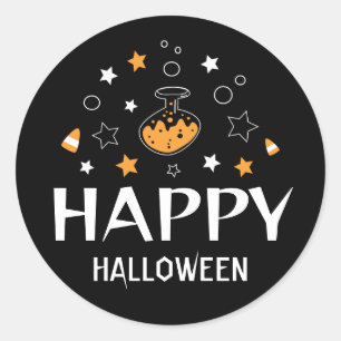 happy halloween potion bottle  classic round sticker