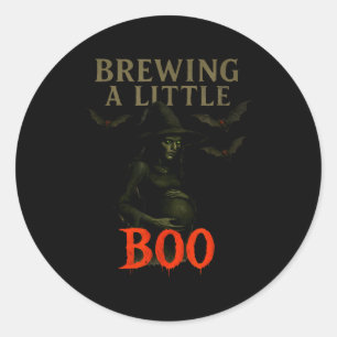 Happy Halloween Pregnant Baby Skeleton Soky Season Classic Round Sticker