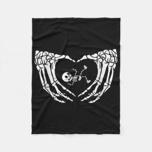 Happy Halloween Pregnant Baby Skeleton Spooky Seas Fleece Blanket