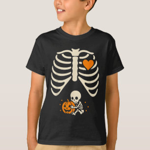 Happy Halloween Pregnant Baby Skeleton Spooky Seas T-Shirt