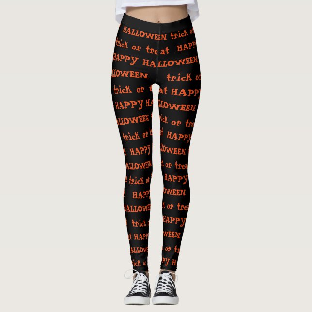 Happy Halloween Print Womens Leggings (Front)