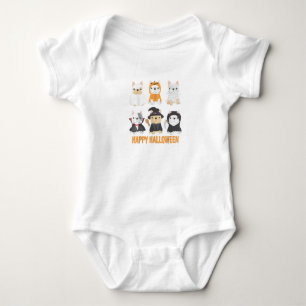 Happy Halloween Pug Dogs Cute French Bulldog Lover Baby Bodysuit