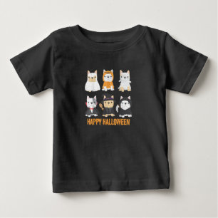 Happy Halloween Pug Dogs Cute French Bulldog Lover Baby T-Shirt