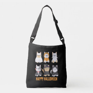Happy Halloween Pug Dogs Cute French Bulldog Lover Crossbody Bag