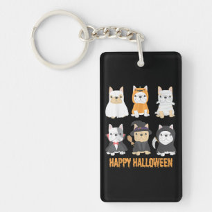 Happy Halloween Pug Dogs Cute French Bulldog Lover Key Ring