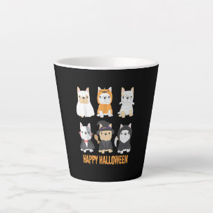 Happy Halloween Pug Dogs Cute French Bulldog Lover Latte Mug