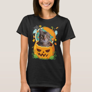 Happy Halloween Pumpkin American Shorthair Cat Wit T-Shirt