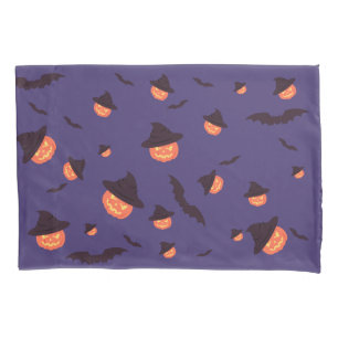 Happy Halloween Pumpkin and Bats Pillowcase