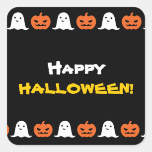 Happy Halloween Pumpkin and Ghost sticker