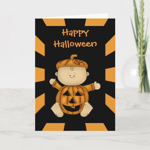 Happy Halloween Pumpkin Baby Greeting Card