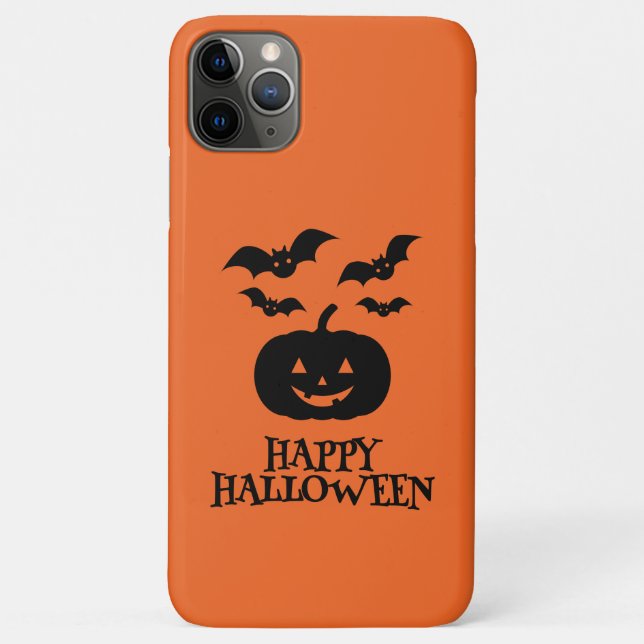 Happy Halloween Pumpkin Bat Minimal Case-Mate iPhone Case (Back)