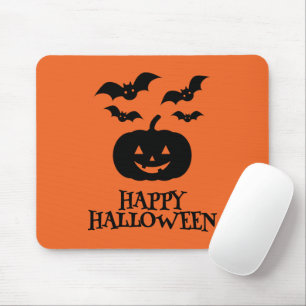 Happy Halloween Pumpkin Bat Minimal Mouse Pad