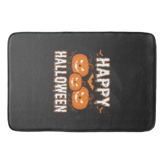 Happy Halloween Pumpkin Bat Vector Bath Mat