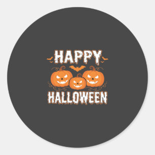 Happy Halloween Pumpkin Bat Vector Classic Round Sticker