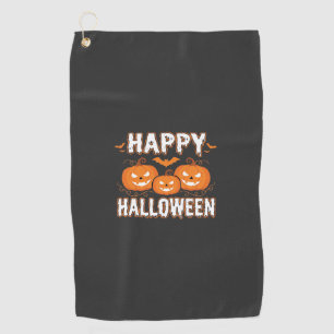 Happy Halloween Pumpkin Bat Vector Golf Towel