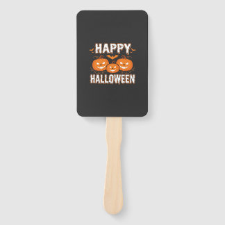 Happy Halloween Pumpkin Bat Vector Hand Fan