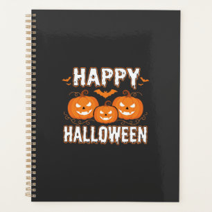 Happy Halloween Pumpkin Bat Vector Planner