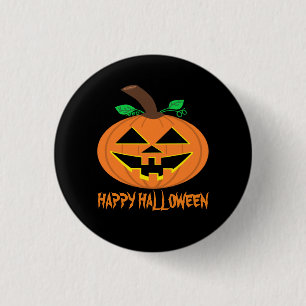 Happy Halloween Pumpkin Button Badge