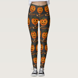Happy Halloween   pumpkin   candy corn  Leggings