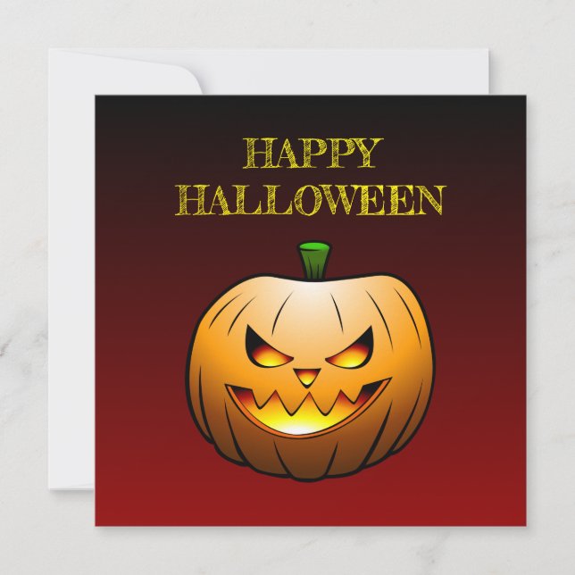 Happy Halloween Pumpkin Card (Front)