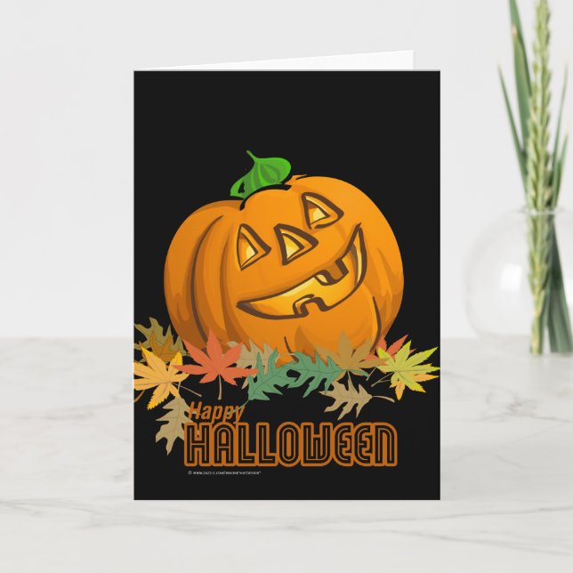 Happy Halloween Pumpkin Card (Front)