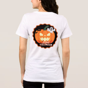 Happy Halloween Pumpkin & Cats Orange T-Shirt Tri-Blend Shirt