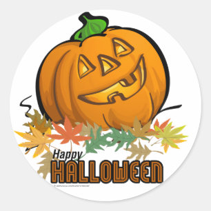 Happy Halloween Pumpkin Classic Round Sticker