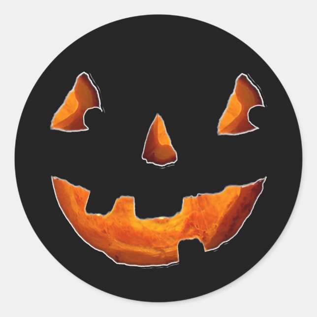 Happy Halloween Pumpkin Classic Round Sticker (Front)