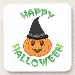 "HAPPY HALLOWEEN" PUMPKIN COASTER