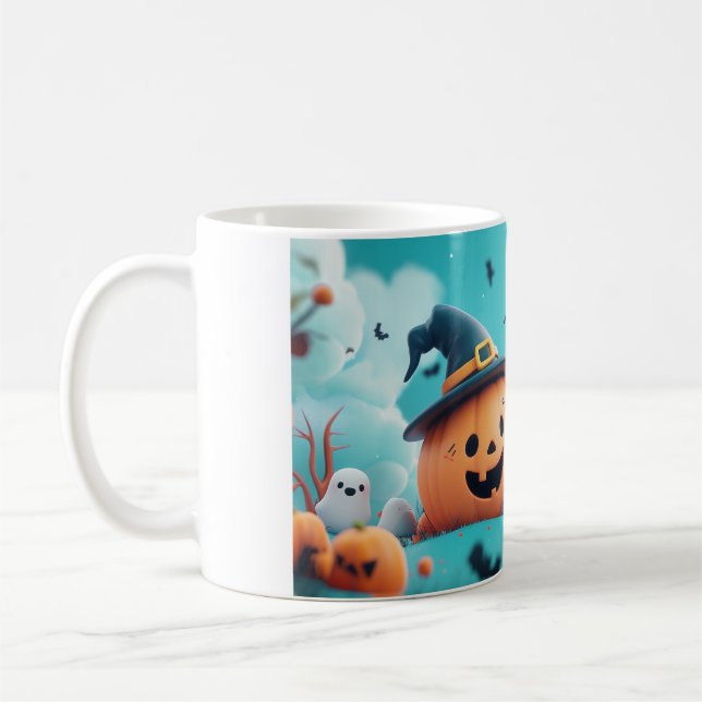 🎃 Happy Halloween Pumpkin Coffee Mug (Left)