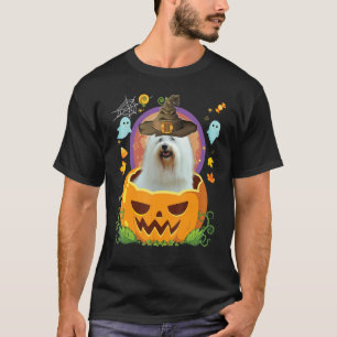 Happy Halloween Pumpkin Coton De Tulear Dog Witch T-Shirt