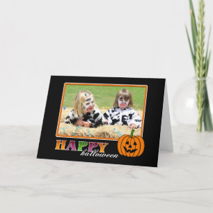 Happy Halloween Pumpkin Custom Photo Card