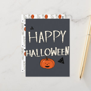 Happy Halloween Pumpkin Design Postcard