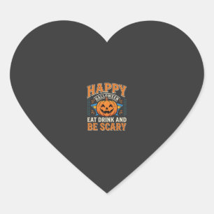 Happy Halloween Pumpkin Eat Drink Be Scary_1 Heart Sticker