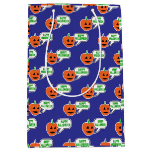 Happy Halloween Pumpkin Face Medium Gift Bag