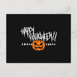 Happy Halloween Pumpkin Face Postcard