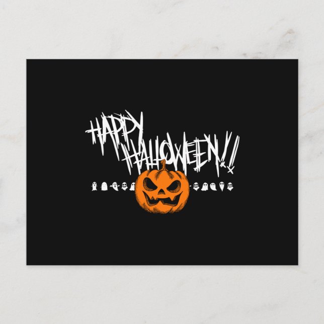 Happy Halloween Pumpkin Face Postcard (Front)