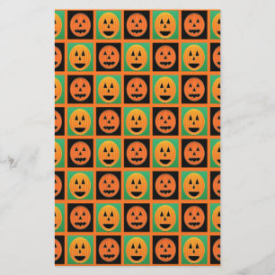 Happy Halloween pumpkin faces Stationery