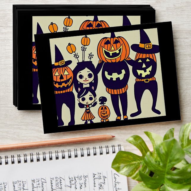 Happy Halloween Pumpkin Family Envelope (Stacked)