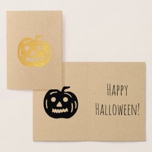Happy Halloween Pumpkin Foil Card