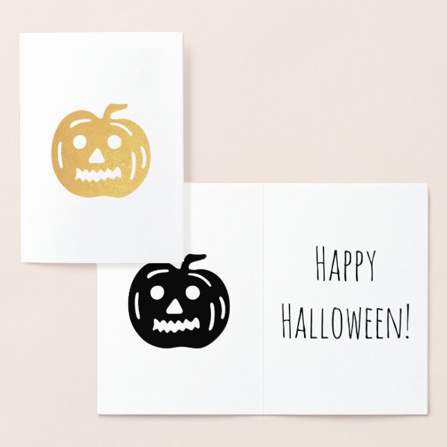 Happy Halloween Pumpkin Foil Card (Display)