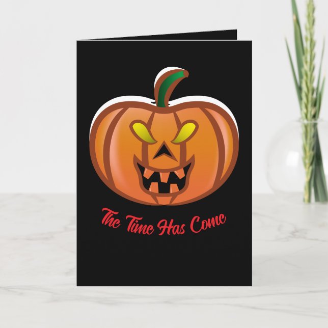 Happy Halloween Pumpkin Folded Holiday Card (Front)