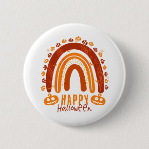 Happy Halloween Pumpkin Funny Halloween Rainbow 6 Cm Round Badge
