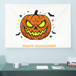 Happy Halloween pumpkin ghost  Banner