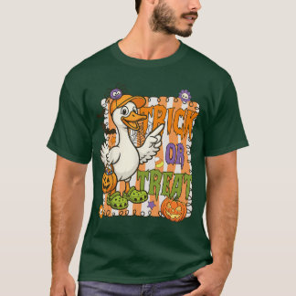 Happy Halloween Pumpkin Goose Trick or Treat Silly T-Shirt